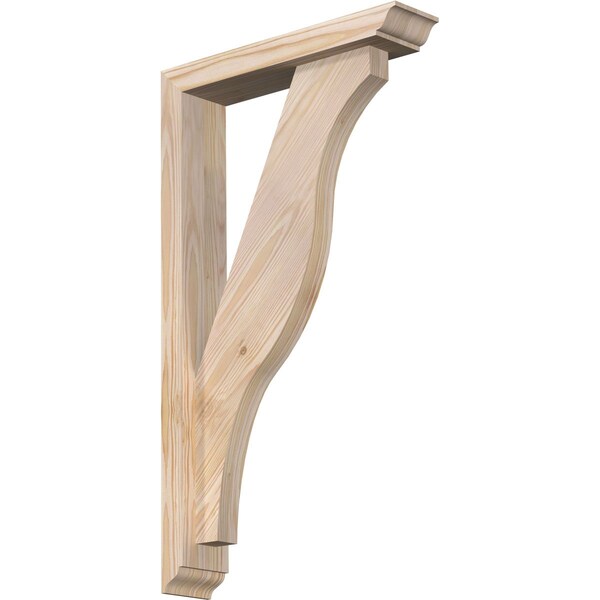 Ekena Millwork Funston Traditional Smooth Bracket w/ Offset Brace, Douglas Fir, 3 1/2"W x 16"D x 28"H BKT0402X16X28FST01SDF - main